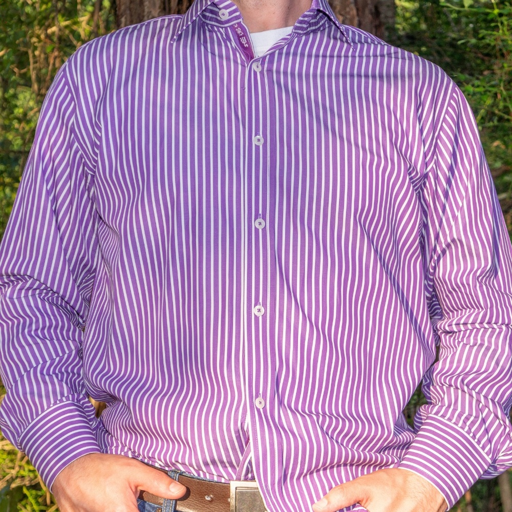 ENGLISH LAUNDRY Dress Shirt (purple Striped) - Picture 2 of 5